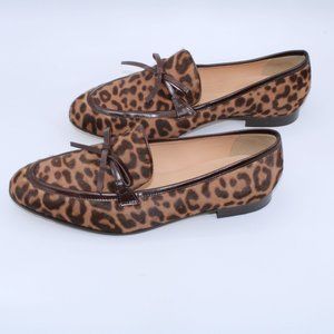 J Crew Leopard Print Loafers, Size 6
